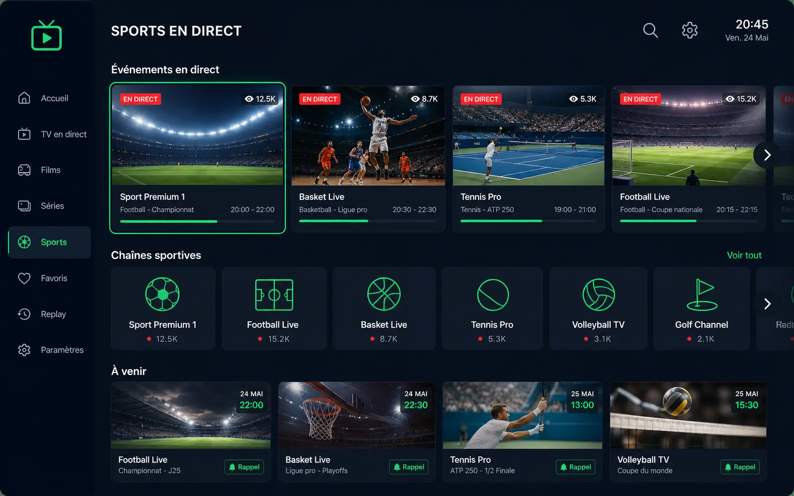 Chaînes sport BeIN et Canal+ sur Iron TV Pro